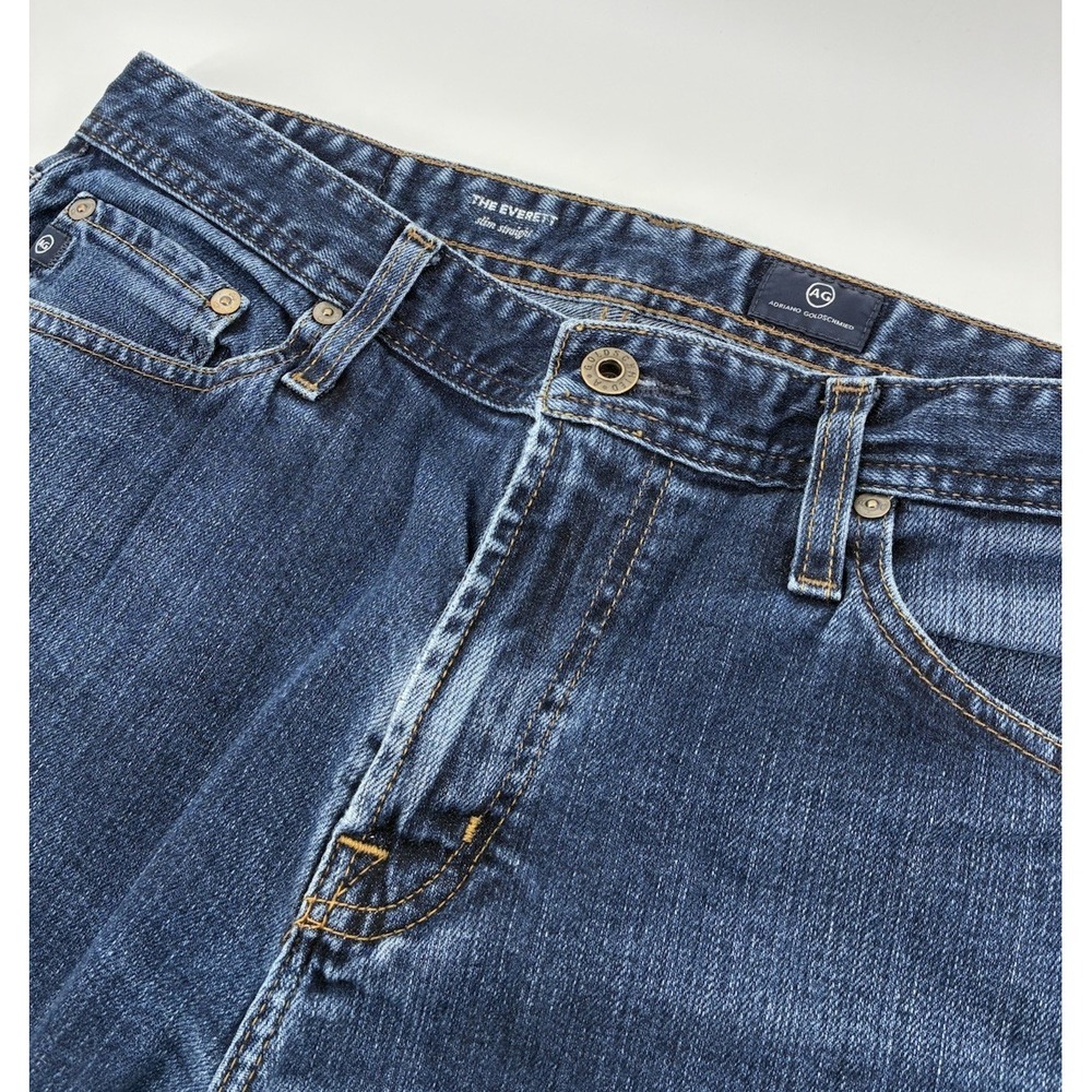AG Adriano Goldschmied Everett Slim‎ Straight Jeans Premium Denim Men 32x29 Blue